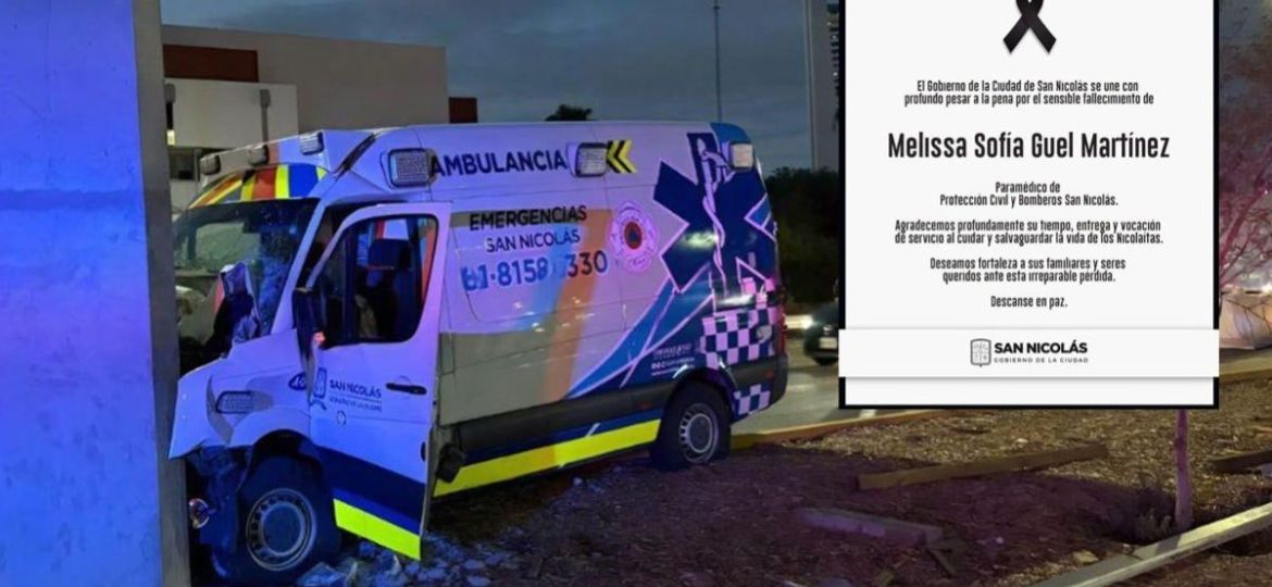Muere-paramedica-de-Proteccion-Civil-de-San-Nicolas-tras-choque-de-ambulancia-en-Monterrey